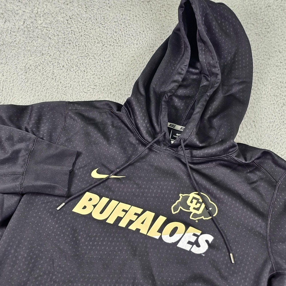 Colorado Buffaloes Hoodie Mens Large Black NCAA College Pullover Nike Therma-FIT